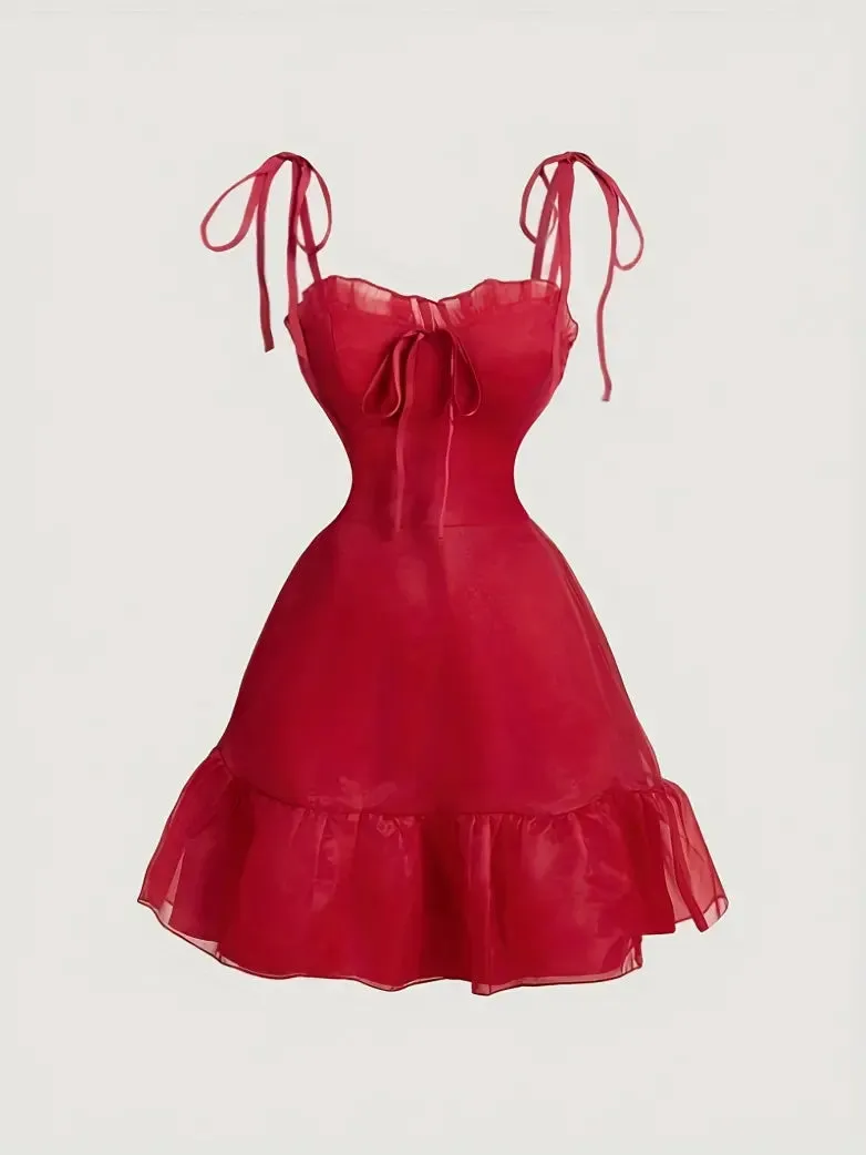 Victorian Two Piece Corset Dress with Tiered Ruffle Overskirt sold by Scarlet Darkness product image thumbnail 3