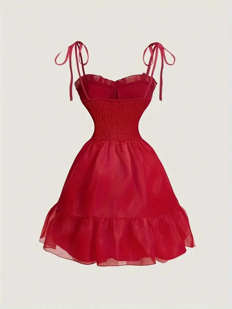 Victorian Two Piece Corset Dress with Tiered Ruffle Overskirt sold by Scarlet Darkness product image thumbnail 4