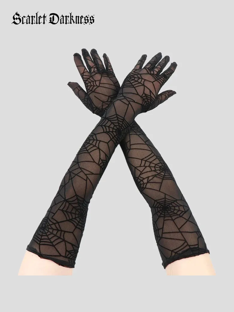Gothic Halloween Witch Spider Gloves sold by Scarlet Darkness product image thumbnail 3