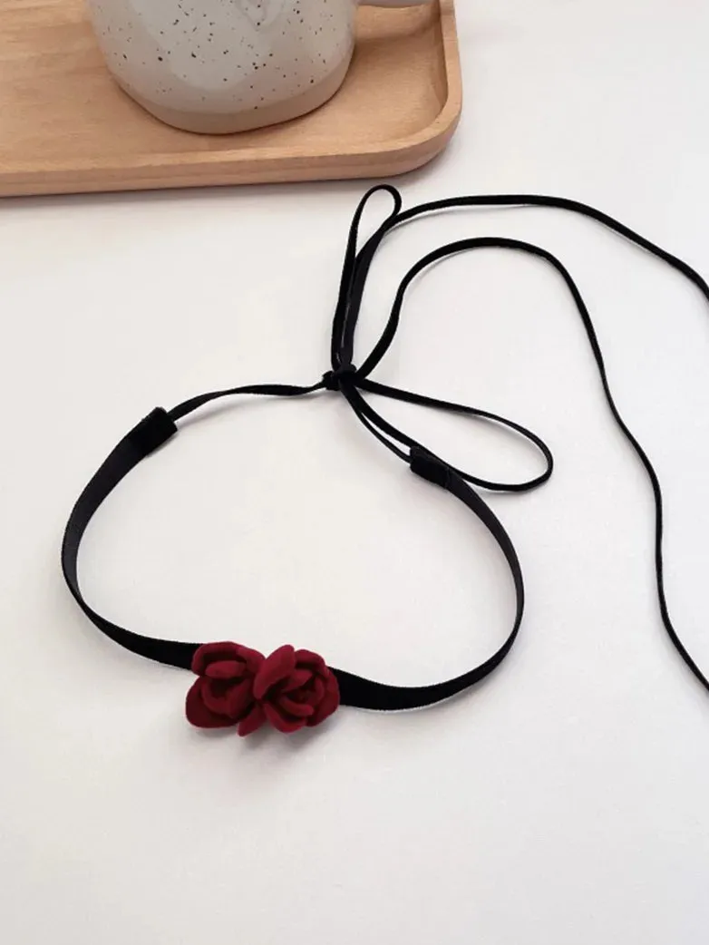 NYE Red Velvet Roses Choker Necklace sold by Scarlet Darkness product image thumbnail 2