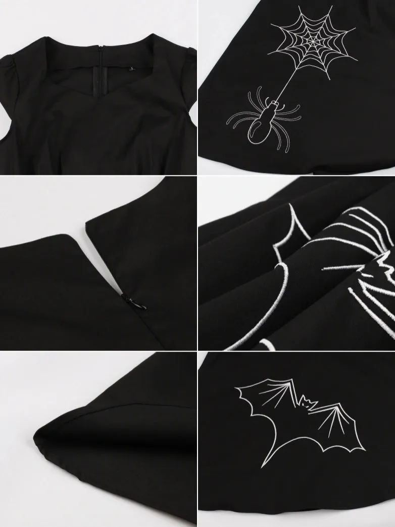 Women’s Gothic Spiderweb Swing Dress with Side Lace Up sold by Scarlet Darkness product image thumbnail 3