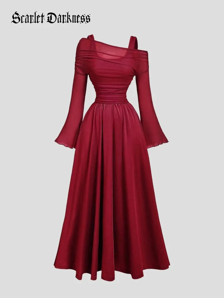 Medieval Gothic One Shoulder Flowy Mesh Dress sold by Scarlet Darkness product image thumbnail 4