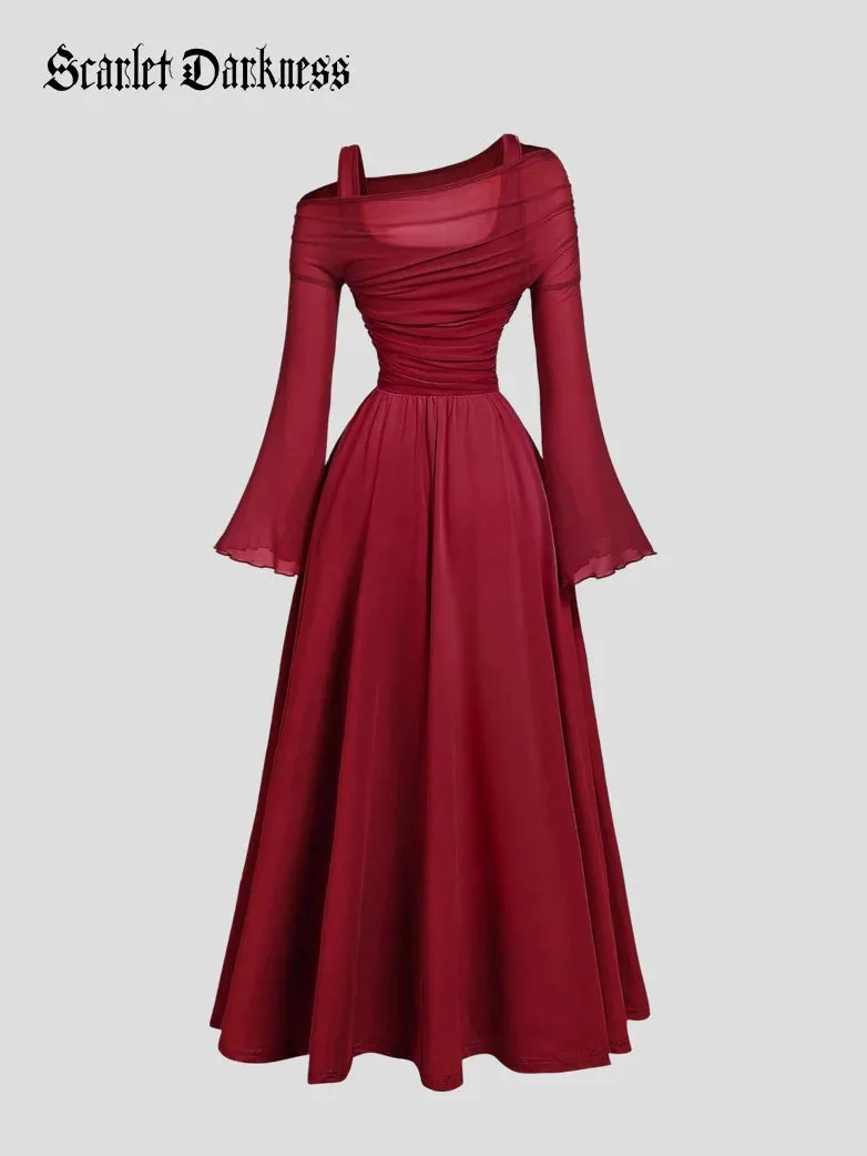 Medieval Gothic One Shoulder Flowy Mesh Dress sold by Scarlet Darkness product image thumbnail 5