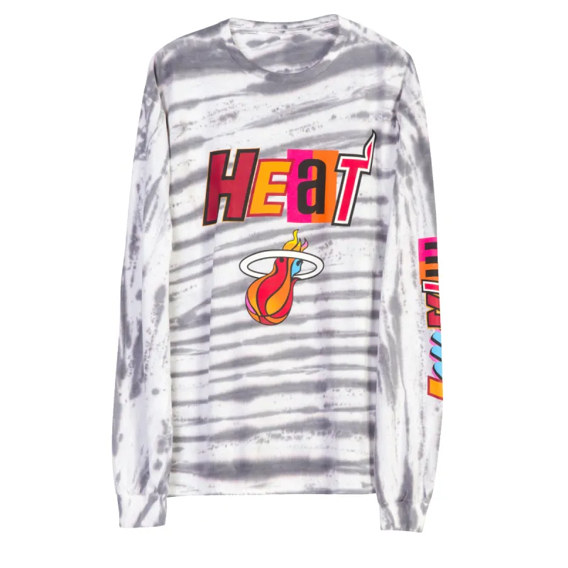 Junk Food Miami HEAT Full Court Mashup Long Sleeve Tee sold by Miami Heat Store