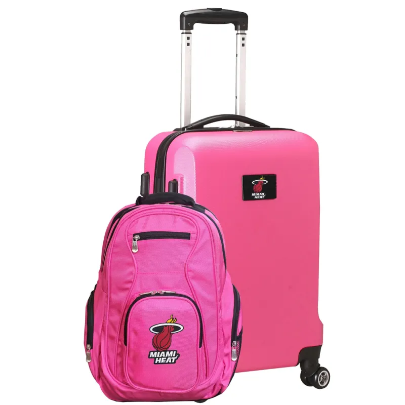 Miami HEAT Deluxe 2 Piece Pink Backpack Carry-On Set sold by Miami Heat Store