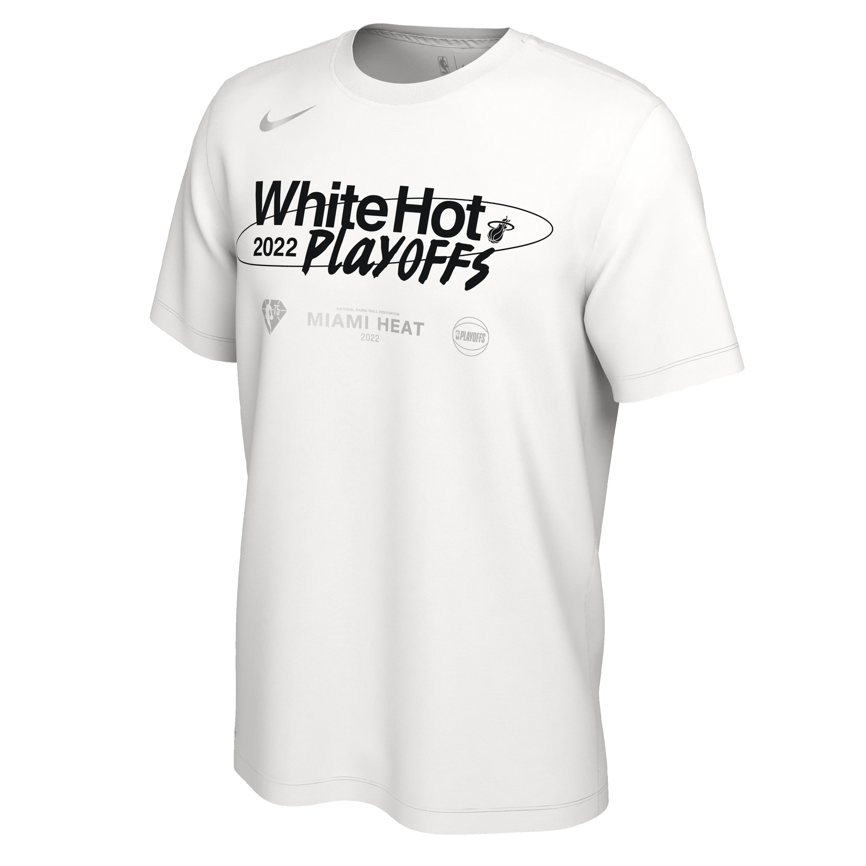 Nike Miami HEAT White Hot 2022 NBA Playoffs Mantra Tee sold by Miami Heat Store
