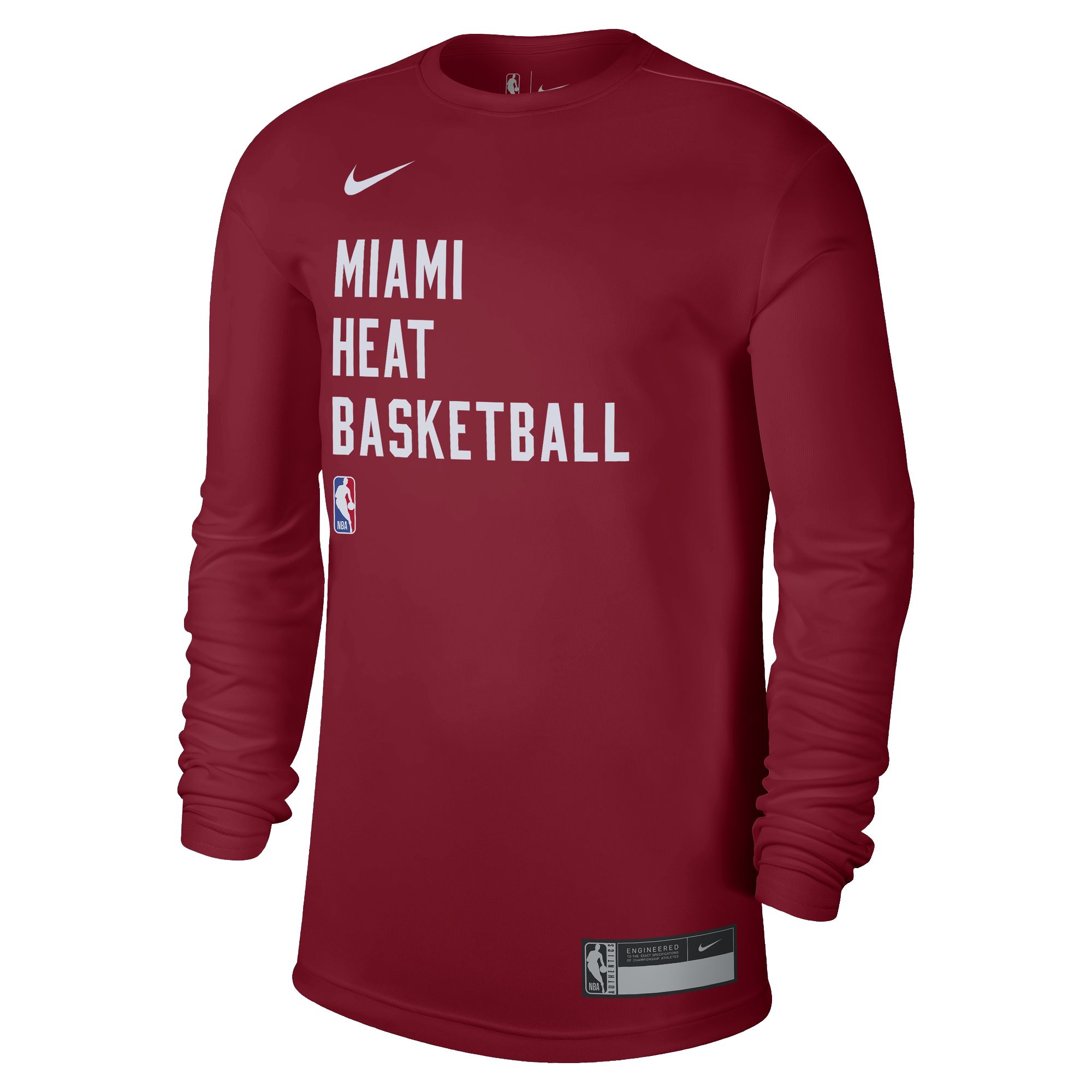 Nike Miami HEAT 2023-24 On-Court Red Practice long Sleeve Tee sold by Miami Heat Store