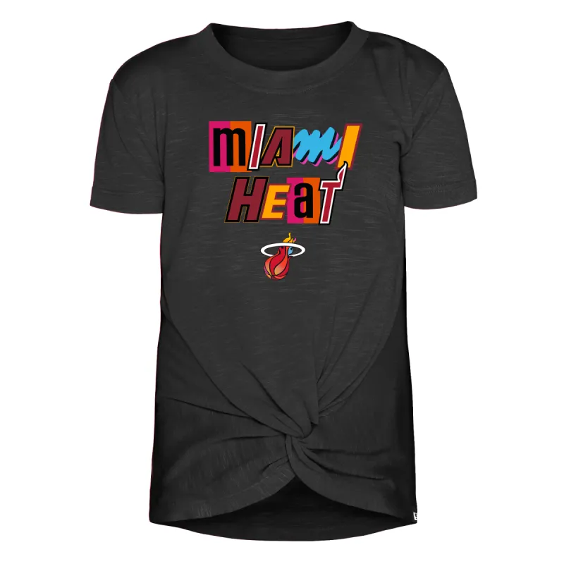 New Era Miami HEAT Mashup Girl's Youth Tee sold by Miami Heat Store