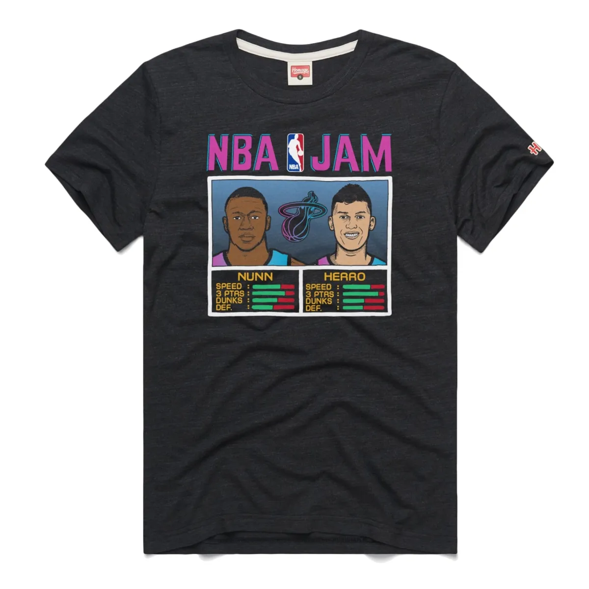 Homage ViceVersa Herro & Nunn Black NBA Jam Tee sold by Miami Heat Store