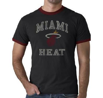 '47 Brand Miami HEAT Brush Back Ringer Black Tee sold by Miami Heat Store