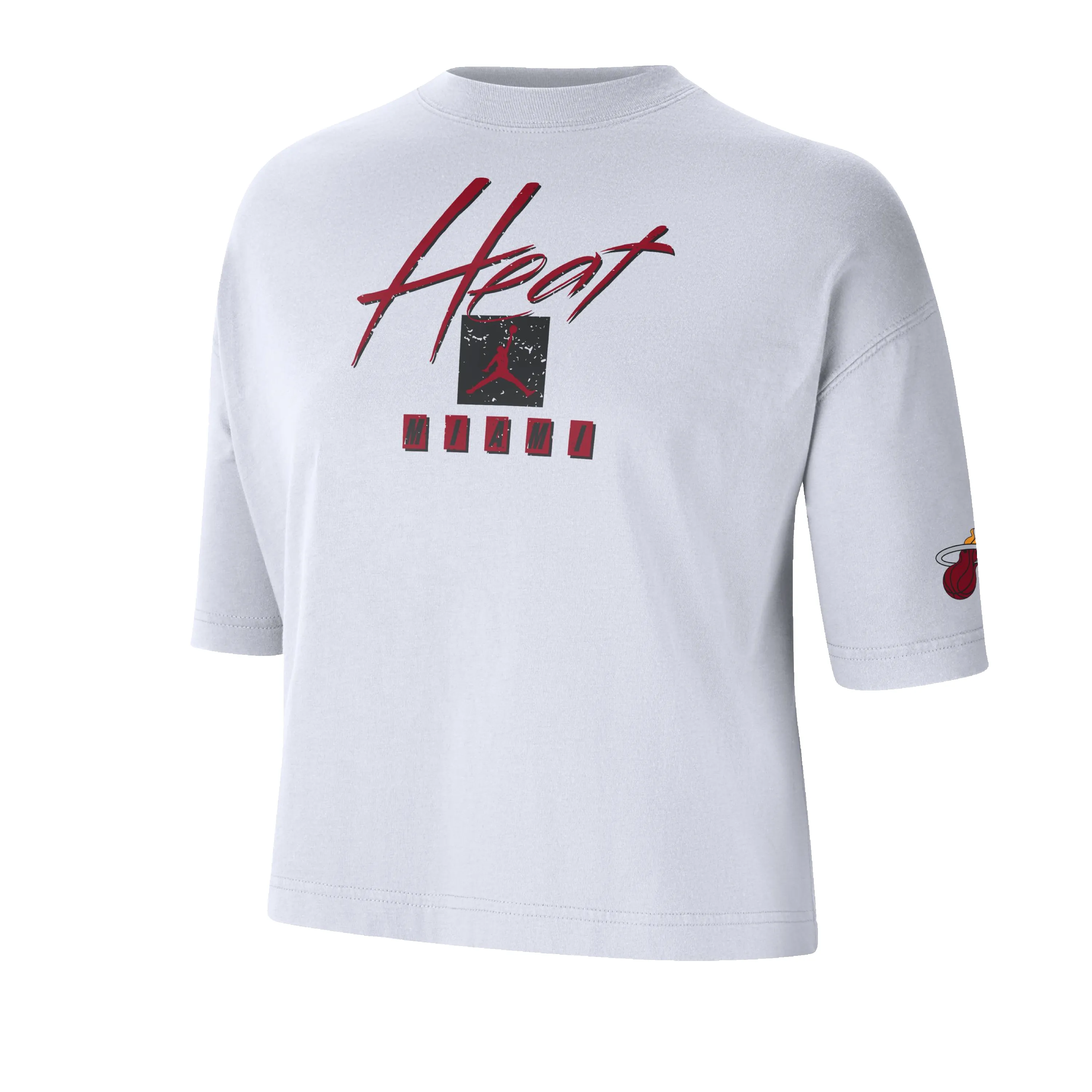 Nike Miami HEAT Courtside Women's Boxy Crop Tee sold by Miami Heat Store