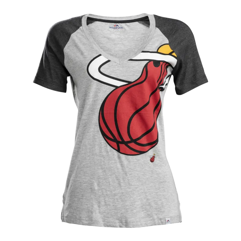 Majestic Ladies Short Sleeve Raglan Deep V-Neck sold by Miami Heat Store
