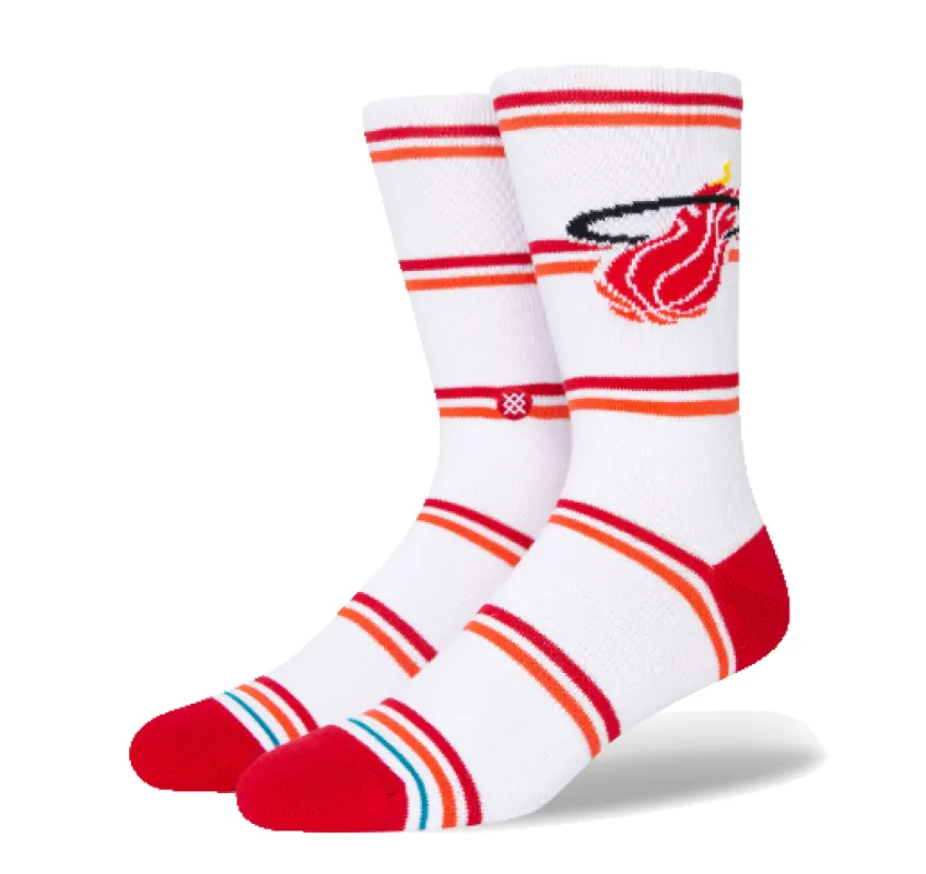 Stance Miami HEAT Hardwood Classic White Socks sold by Miami Heat Store