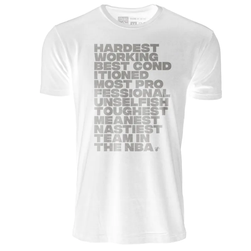 Court Culture Mantra Men's White Tee sold by Miami Heat Store