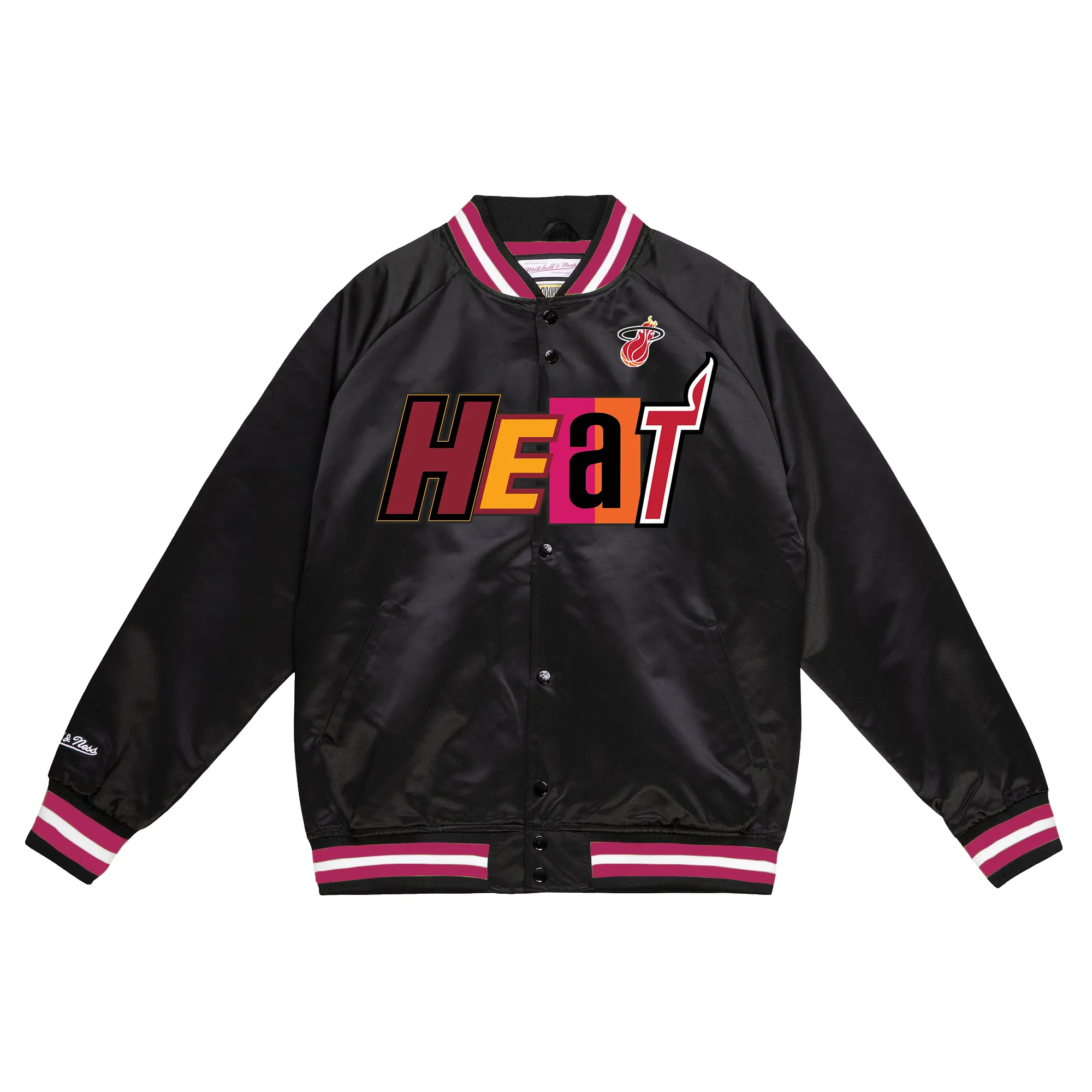 Mitchell and Ness Miami HEAT Mashup Satin Jacket sold by Miami Heat Store