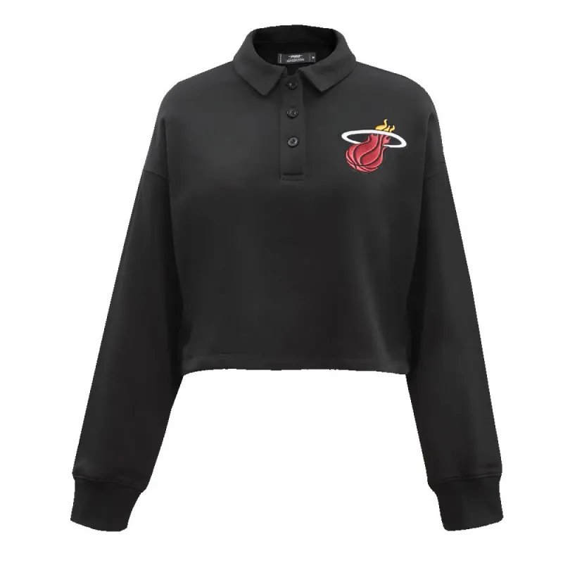 Court Culture Women's Cropped Longsleeve Polo sold by Miami Heat Store