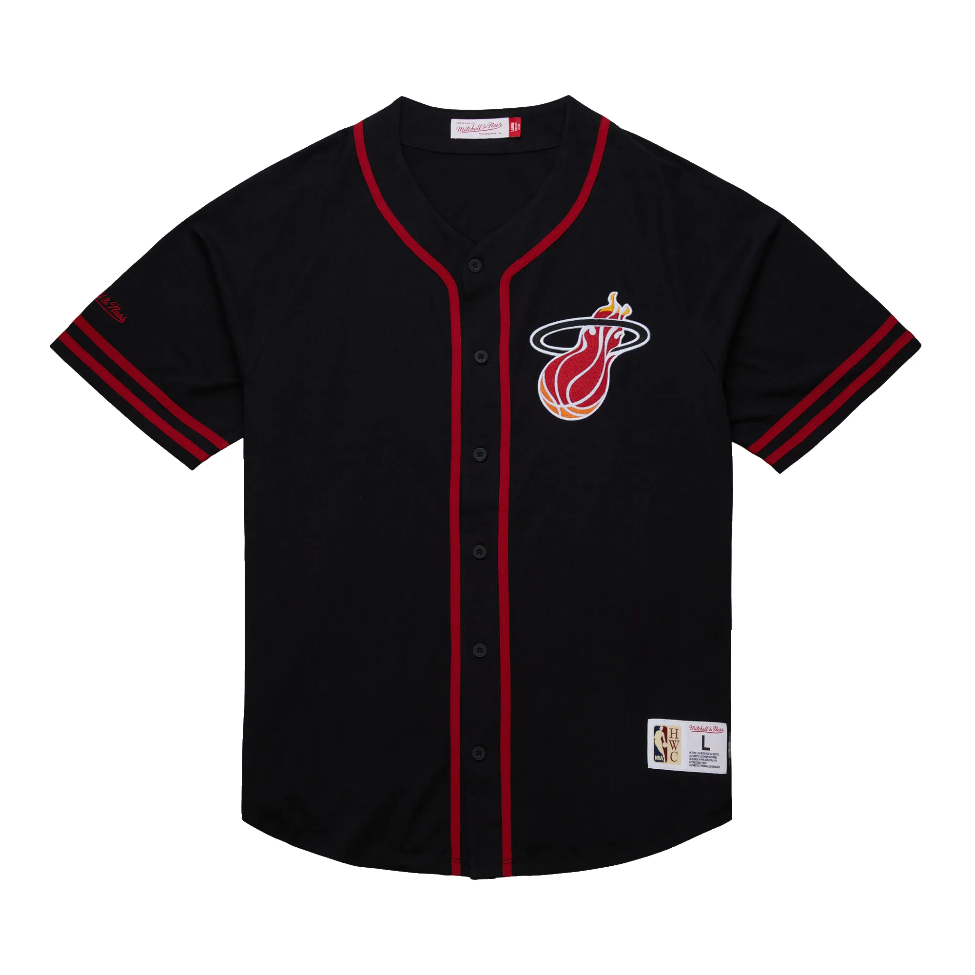 Mitchell & Ness Miami HEAT Button Down Tee sold by Miami Heat Store