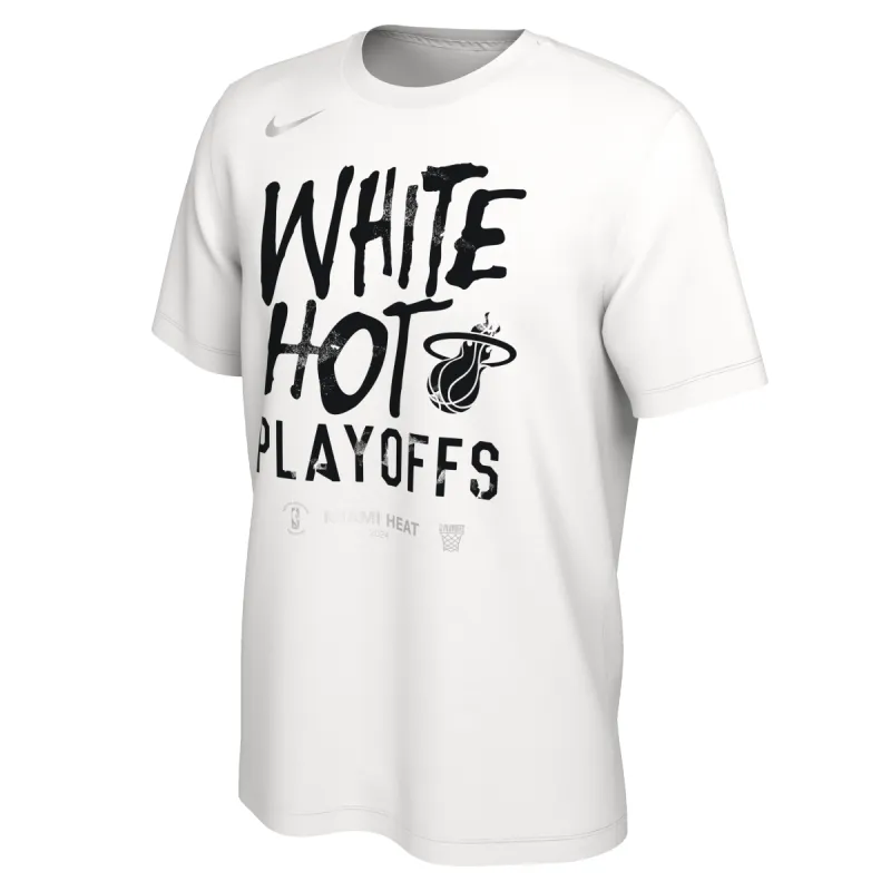 Nike Miami HEAT White Hot 2024 NBA Playoffs Mantra Tee sold by Miami Heat Store