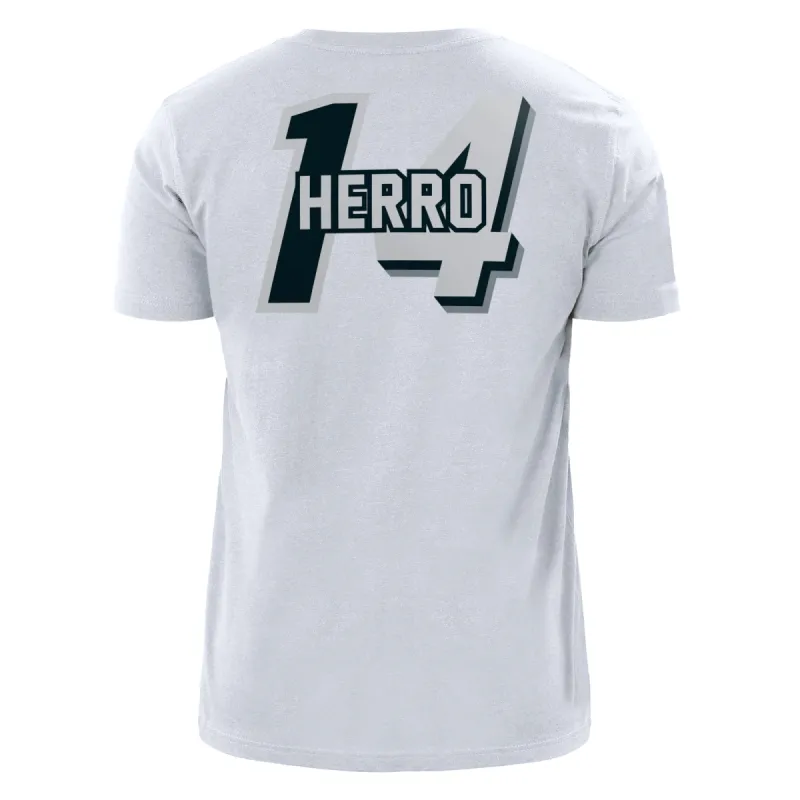 Tyler Herro New Era Miami HEAT Mashup Name & Number White Tee sold by Miami Heat Store