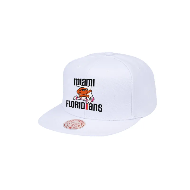 Mitchell and Ness Miami Floridians White Snapback sold by Miami Heat Store