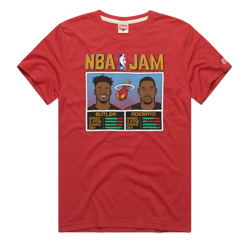 Homage Miami HEAT Mashup Jimmy Butler & Bam Adebayo NBA Jam Tee sold by Miami Heat Store