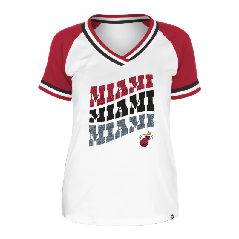 New Era Miami HEAT Repeat Women's V-Neck Tee sold by Miami Heat Store