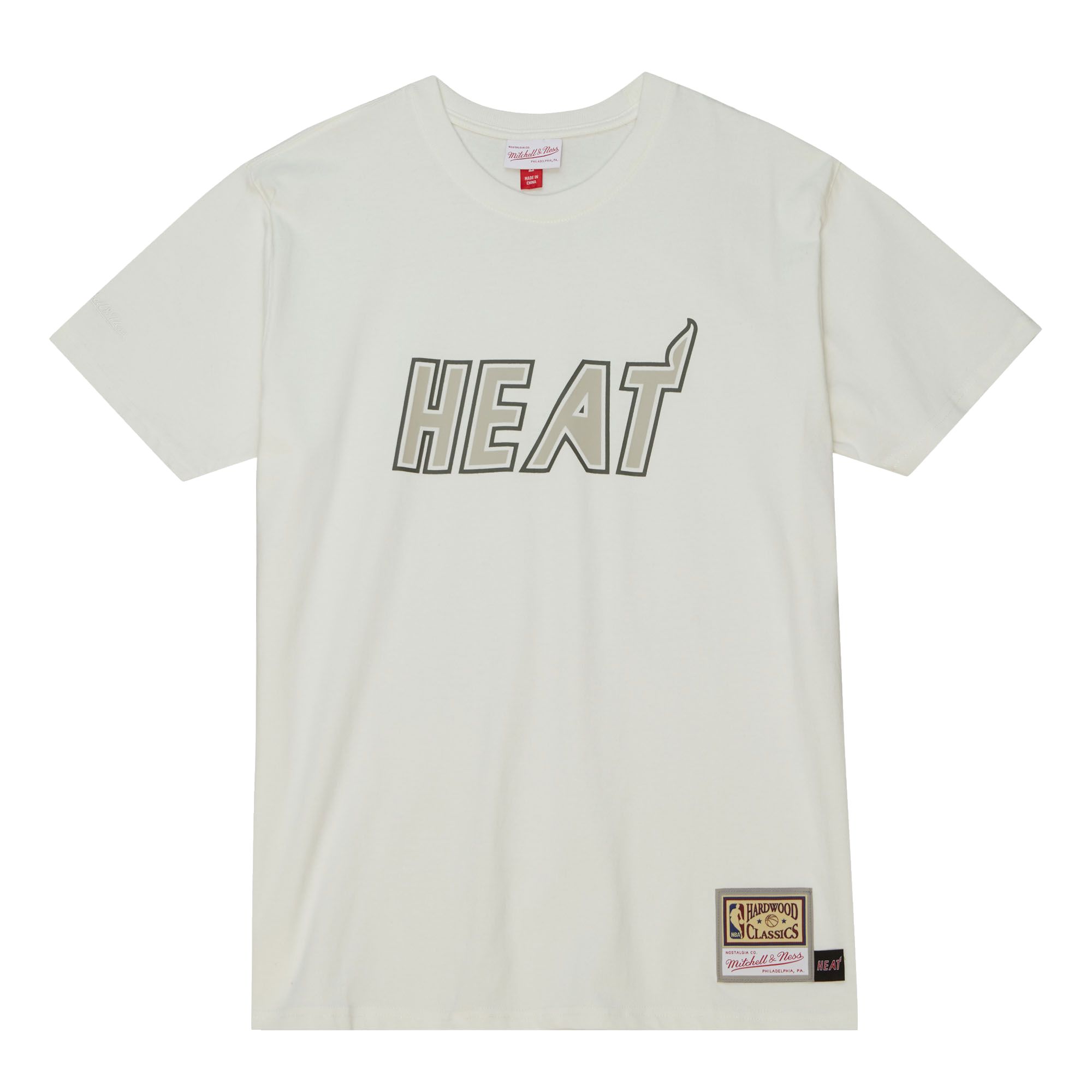 Mitchell & Ness Miami HEAT Cream Tee sold by Miami Heat Store