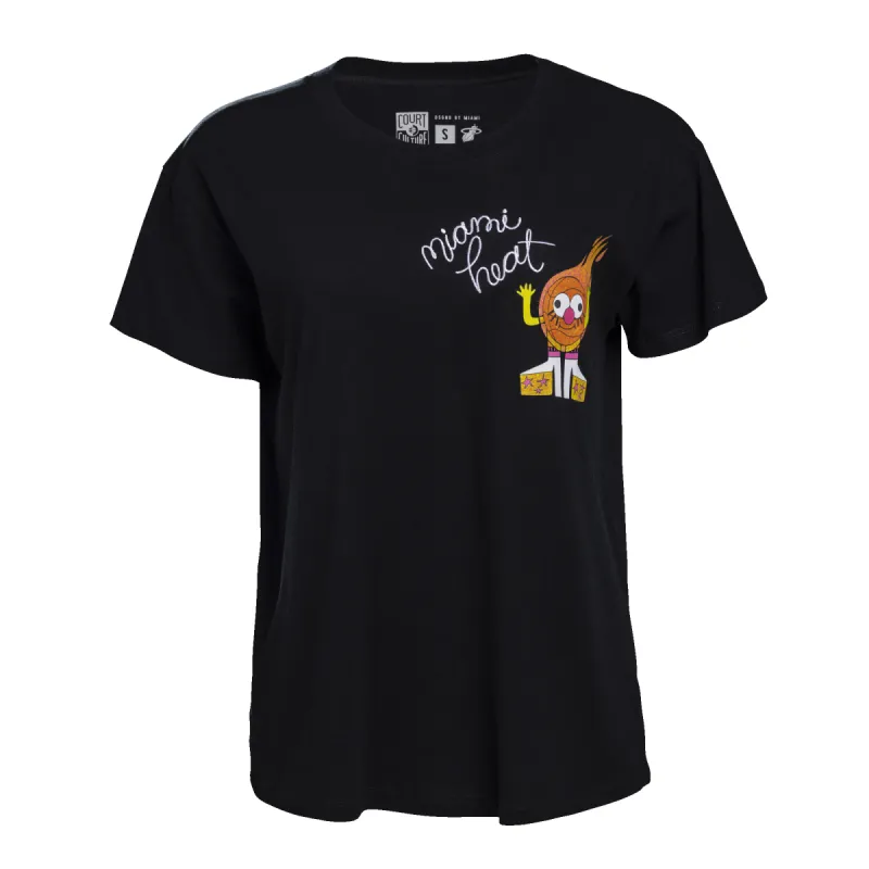 Court Culture Embroidered HEAT in Heels Women's Boxy Tee sold by Miami Heat Store