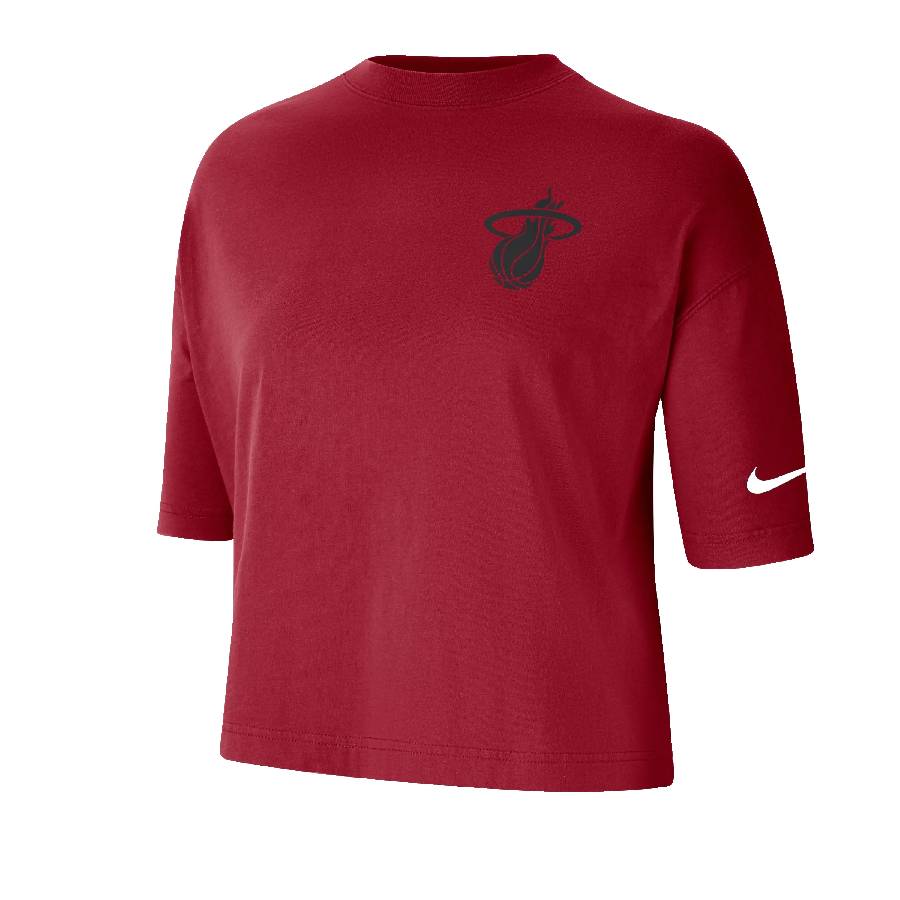 Nike Miami HEAT Courtside Women's Red Boxy Crop Tee sold by Miami Heat Store