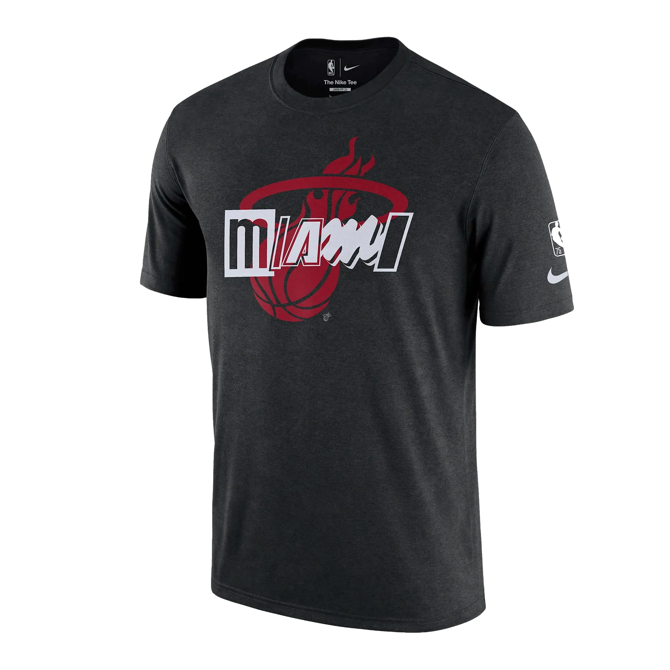 Nike Miami HEAT Mashup Courtside Black Tee sold by Miami Heat Store