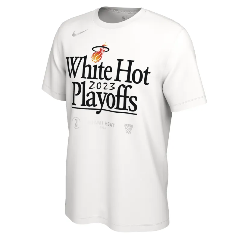 Nike Miami HEAT White Hot 2023 NBA Playoffs Tee sold by Miami Heat Store