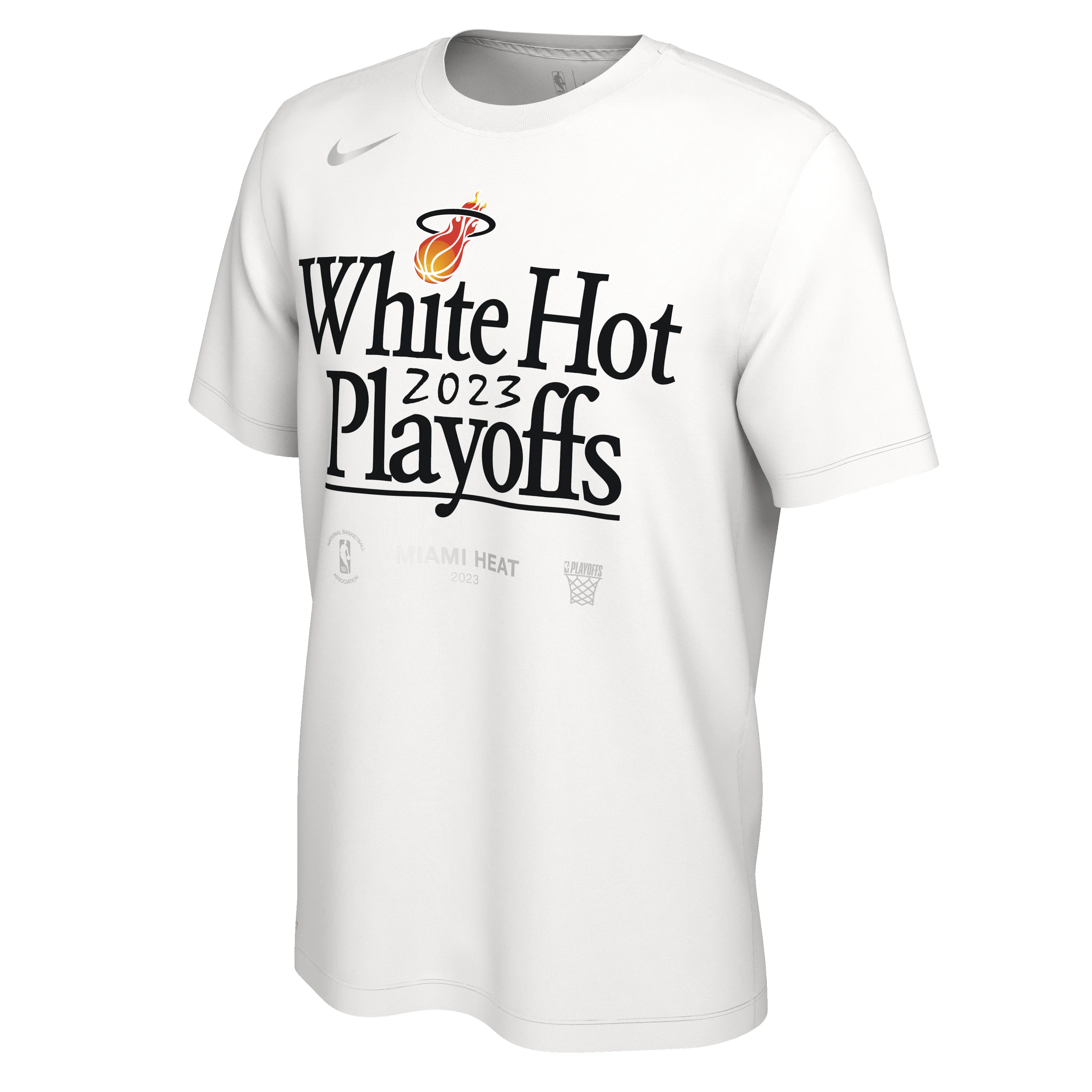 Nike Miami HEAT White Hot 2023 NBA Playoffs Tee sold by Miami Heat Store