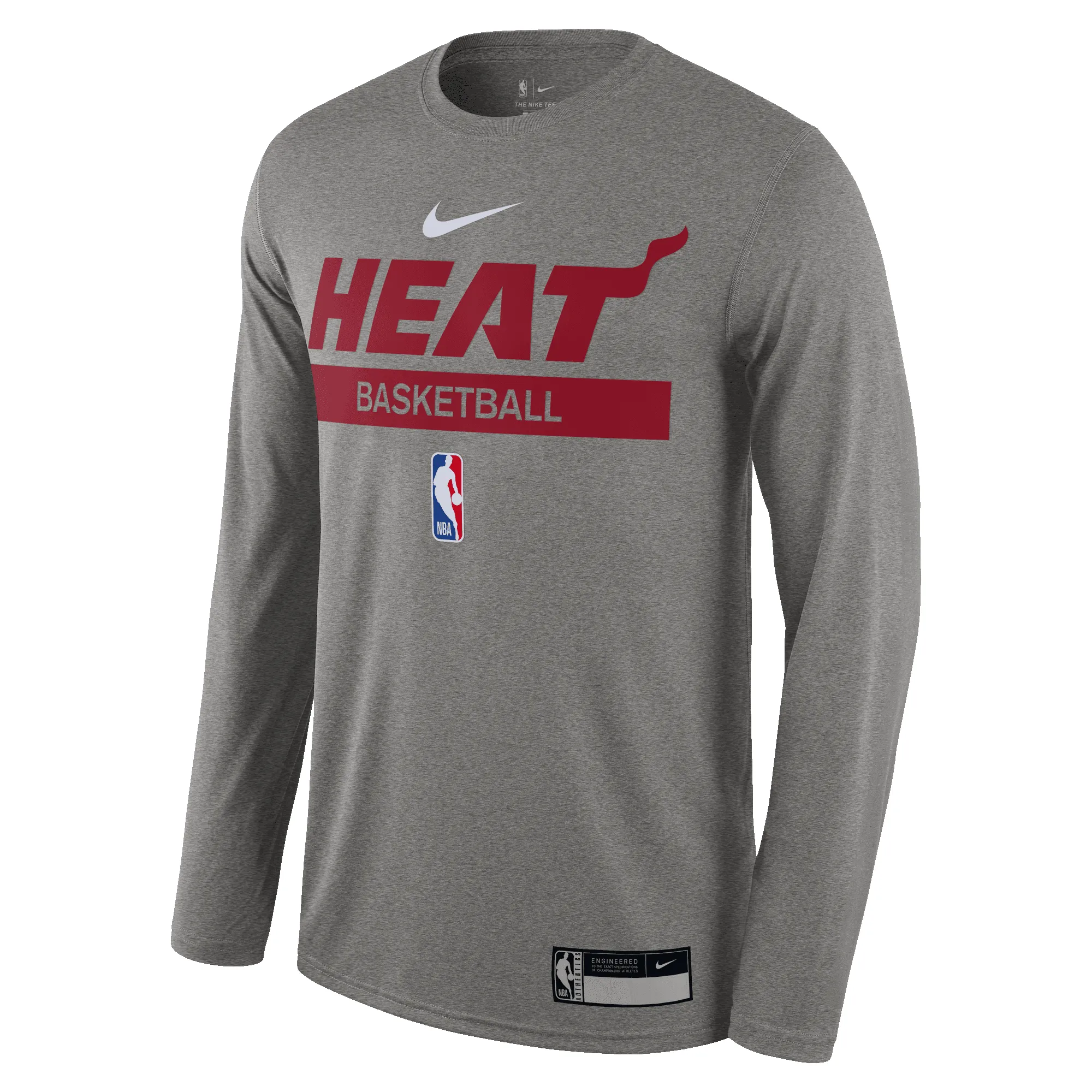 Nike 2022-23 On-Court Grey Practice Long Sleeve Tee sold by Miami Heat Store