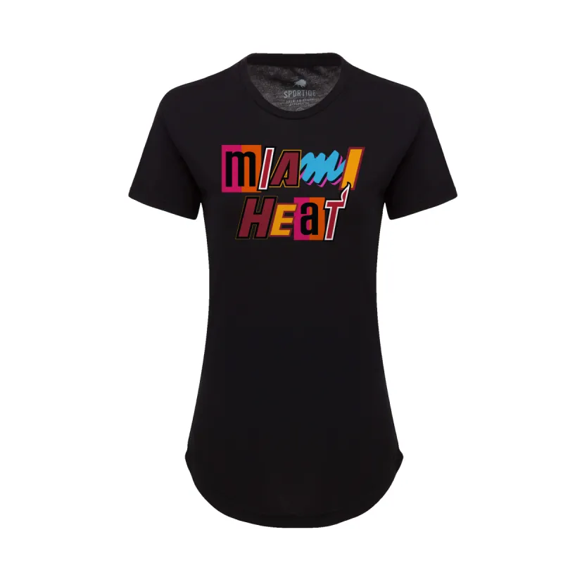 Sportiqe Miami HEAT Mashup Wordmark Women's Tee sold by Miami Heat Store
