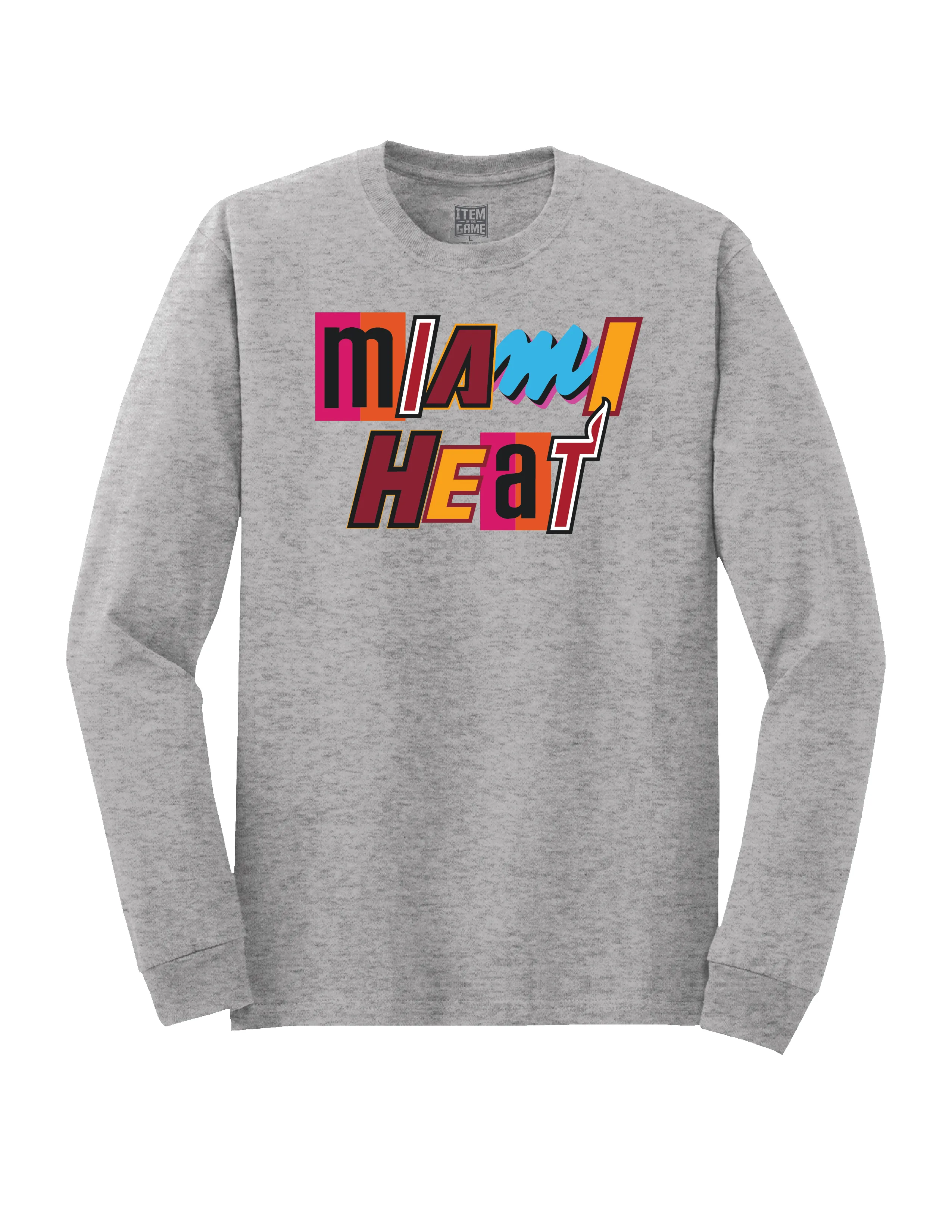 Miami Mashup Vol. 2 Long Sleeve Grey Tee sold by Miami Heat Store