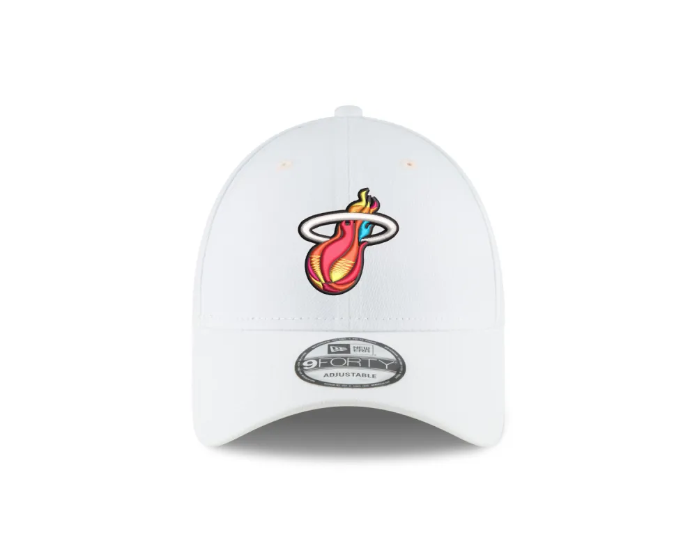 New Era Miami HEAT Mashup White Logo Dad Hat sold by Miami Heat Store