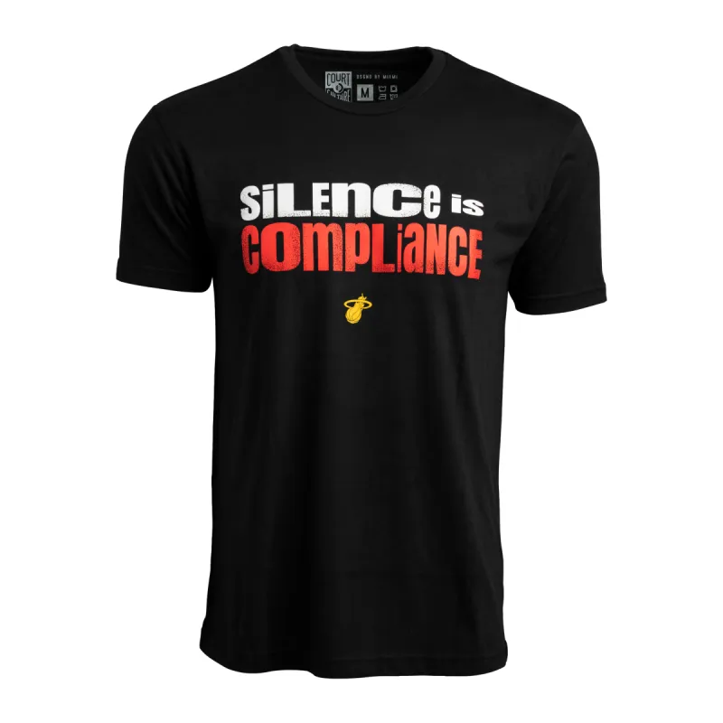 Court Culture Silence Is Compliance Men's Tee sold by Miami Heat Store
