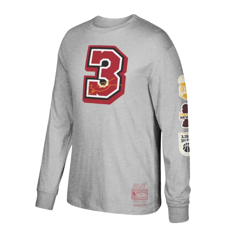 Mitchell & Ness Dwyane Wade Long Sleeve Traditional Tee sold by Miami Heat Store