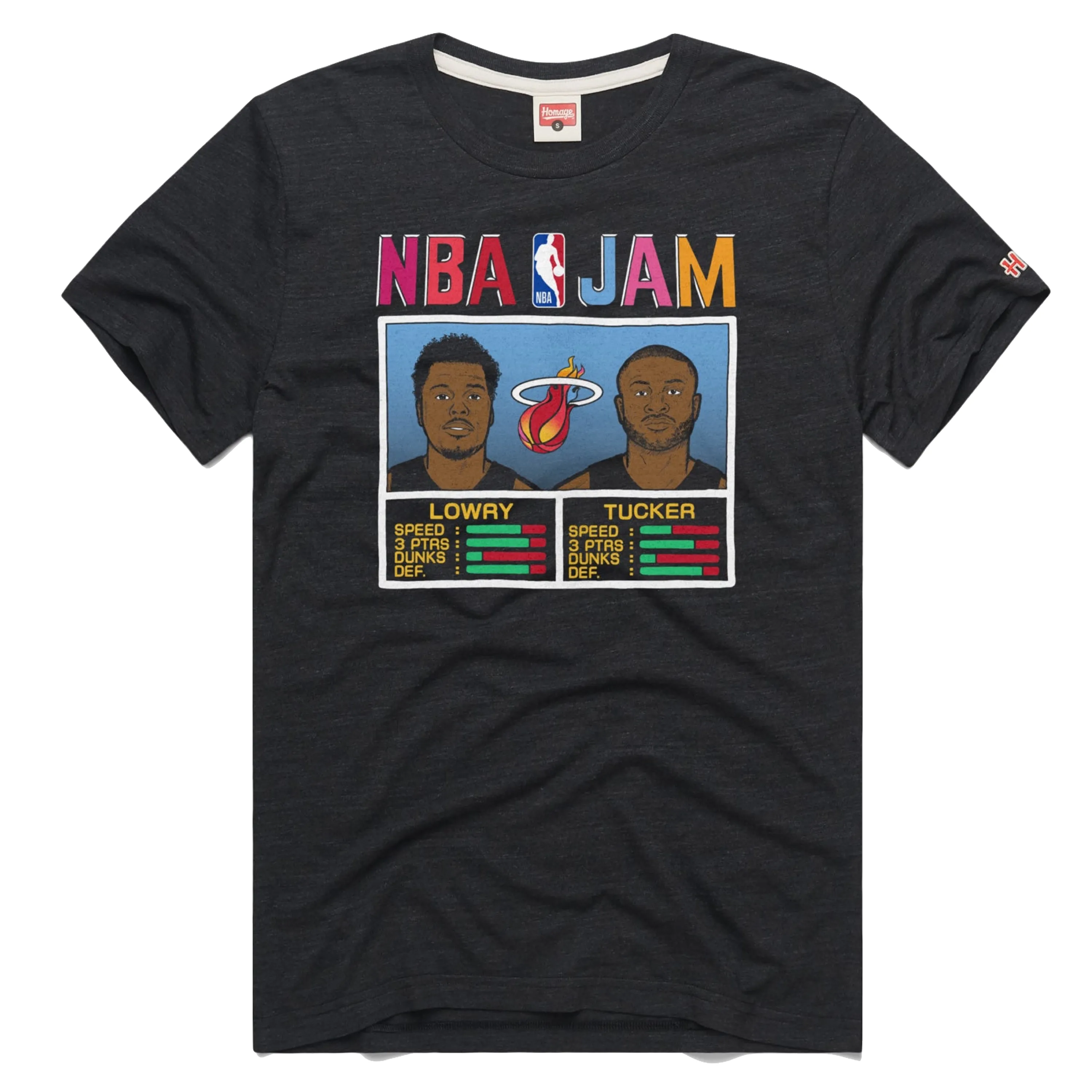 Homage Miami HEAT Mashup Kyle Lowry & P.J. Tucker NBA Jam Tee sold by Miami Heat Store