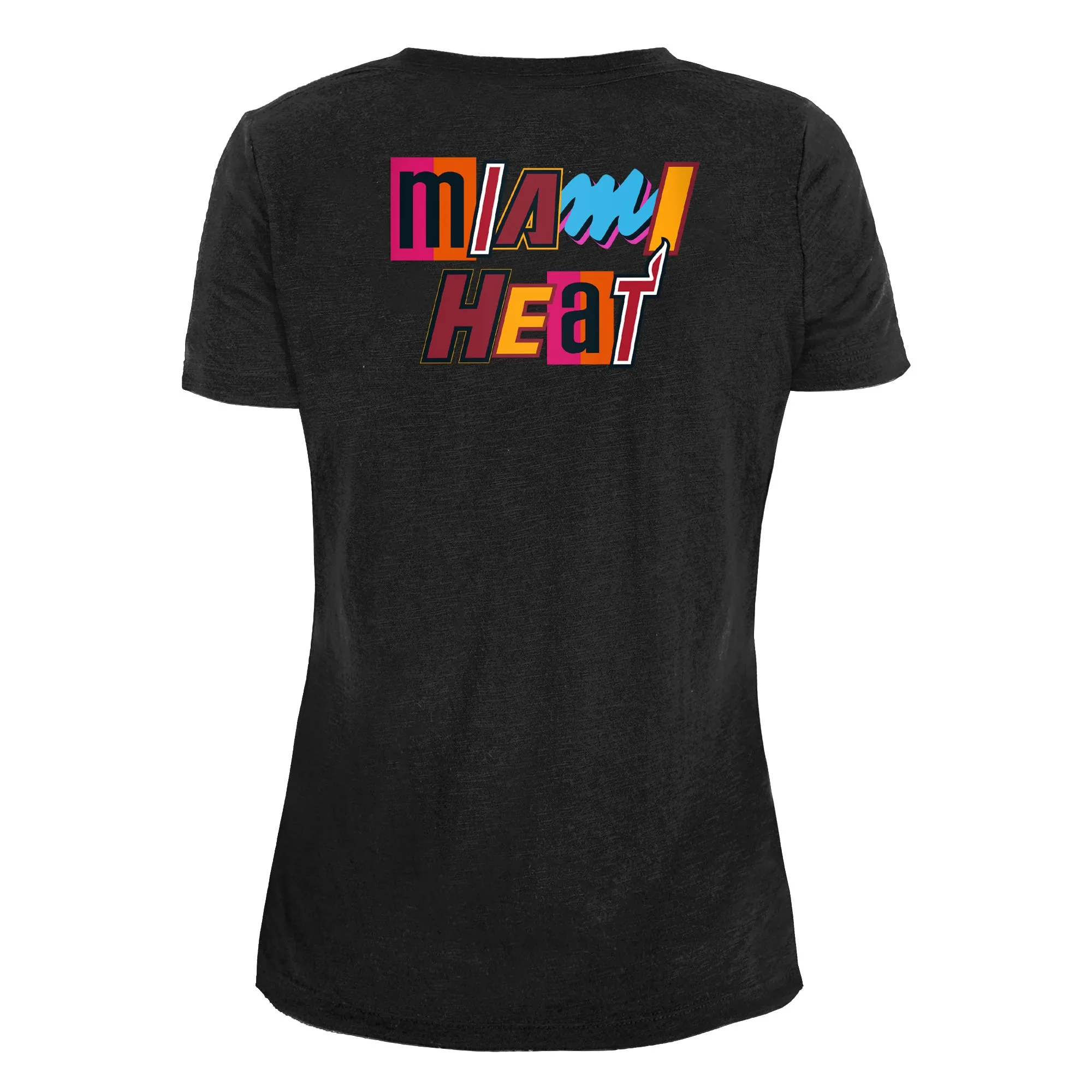 New Era Miami HEAT Mashup Logo Women's Black Tee sold by Miami Heat Store product image thumbnail 2