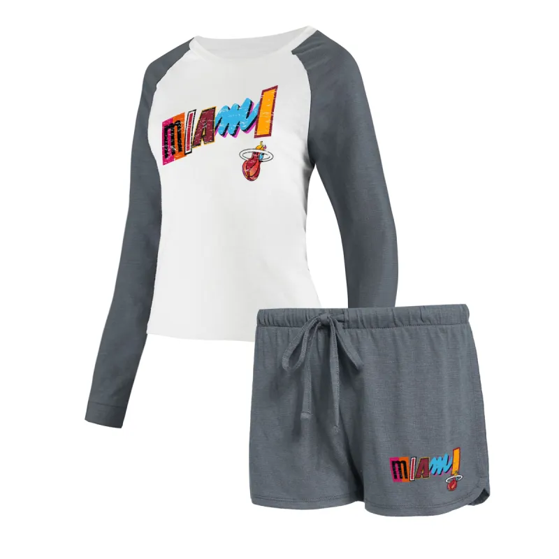 Concepts Sport Miami Mashup Vol. 2 Long sleeve Tee/Shorts Women’s Set sold by Miami Heat Store