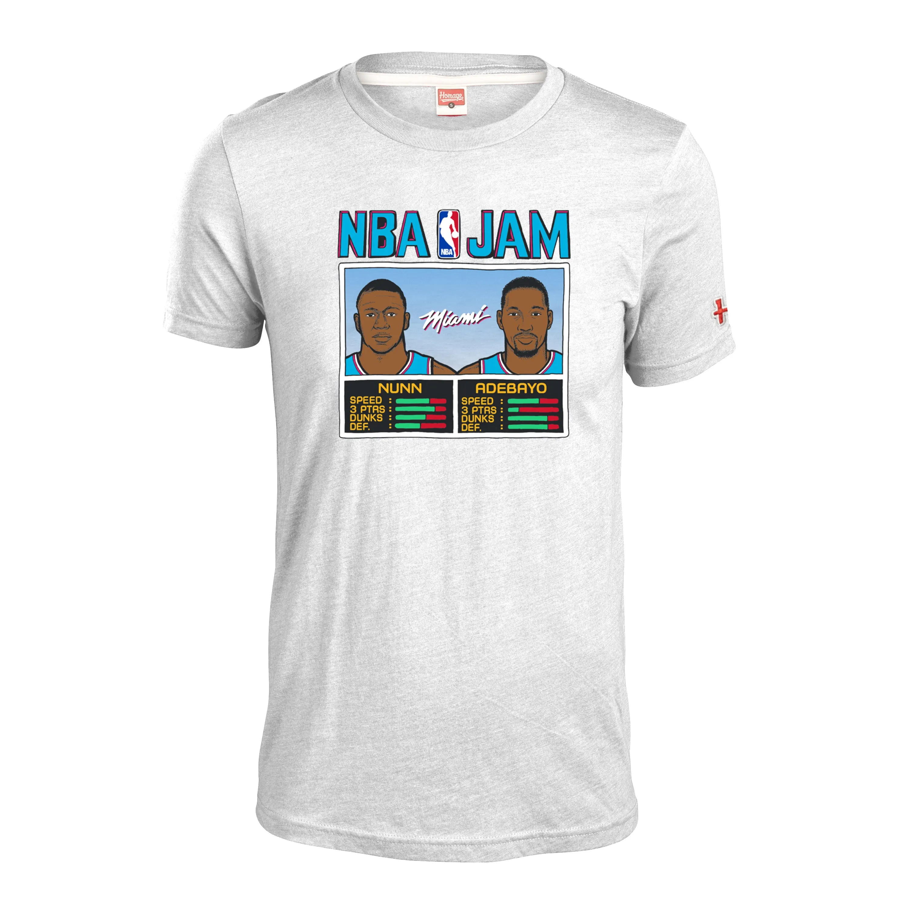 Homage Adebayo & Nunn NBA JAM ViceWave Tee sold by Miami Heat Store