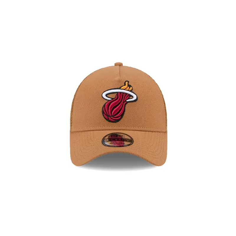 New Era Miami HEAT Tan Color Pack Trucker Dad Hat sold by Miami Heat Store