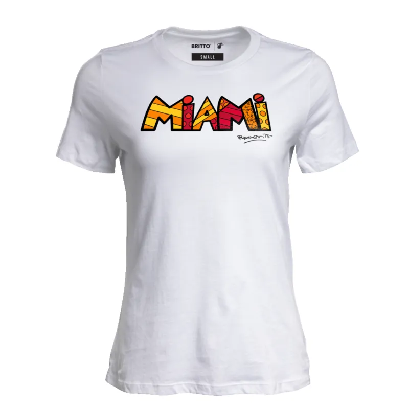Britto x HEAT Women's Tee made by Miami Heat Store