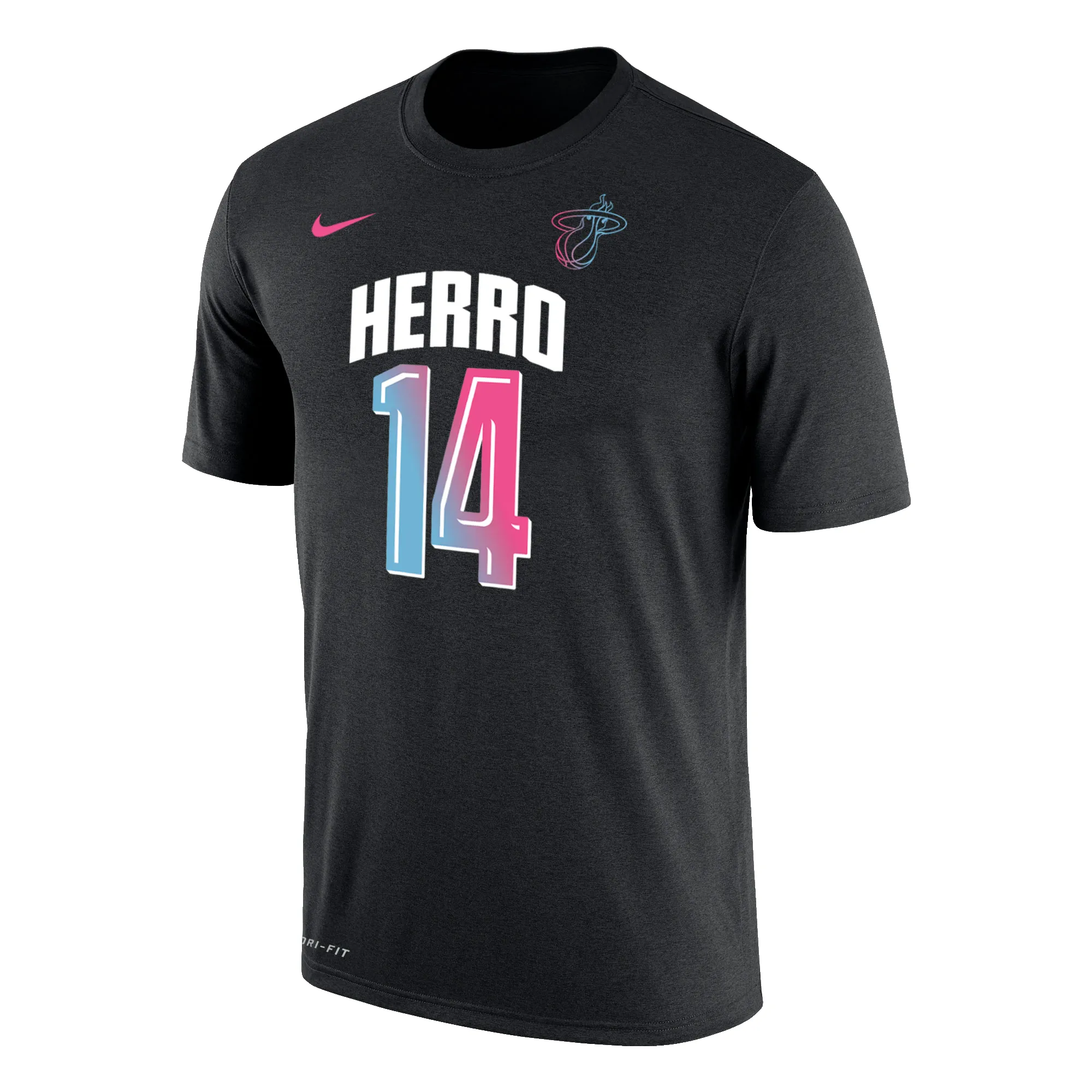 Nike ViceVersa Tyler Herro Name & Number Black Tee sold by Miami Heat Store