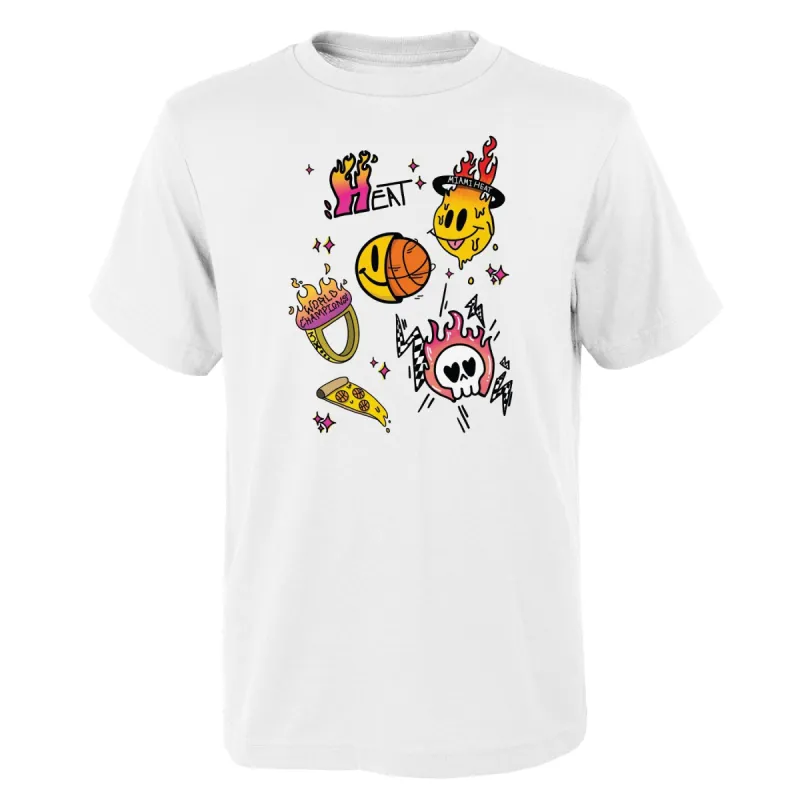 Court Culture Doodle Kids Girls Tee made by Miami Heat Store