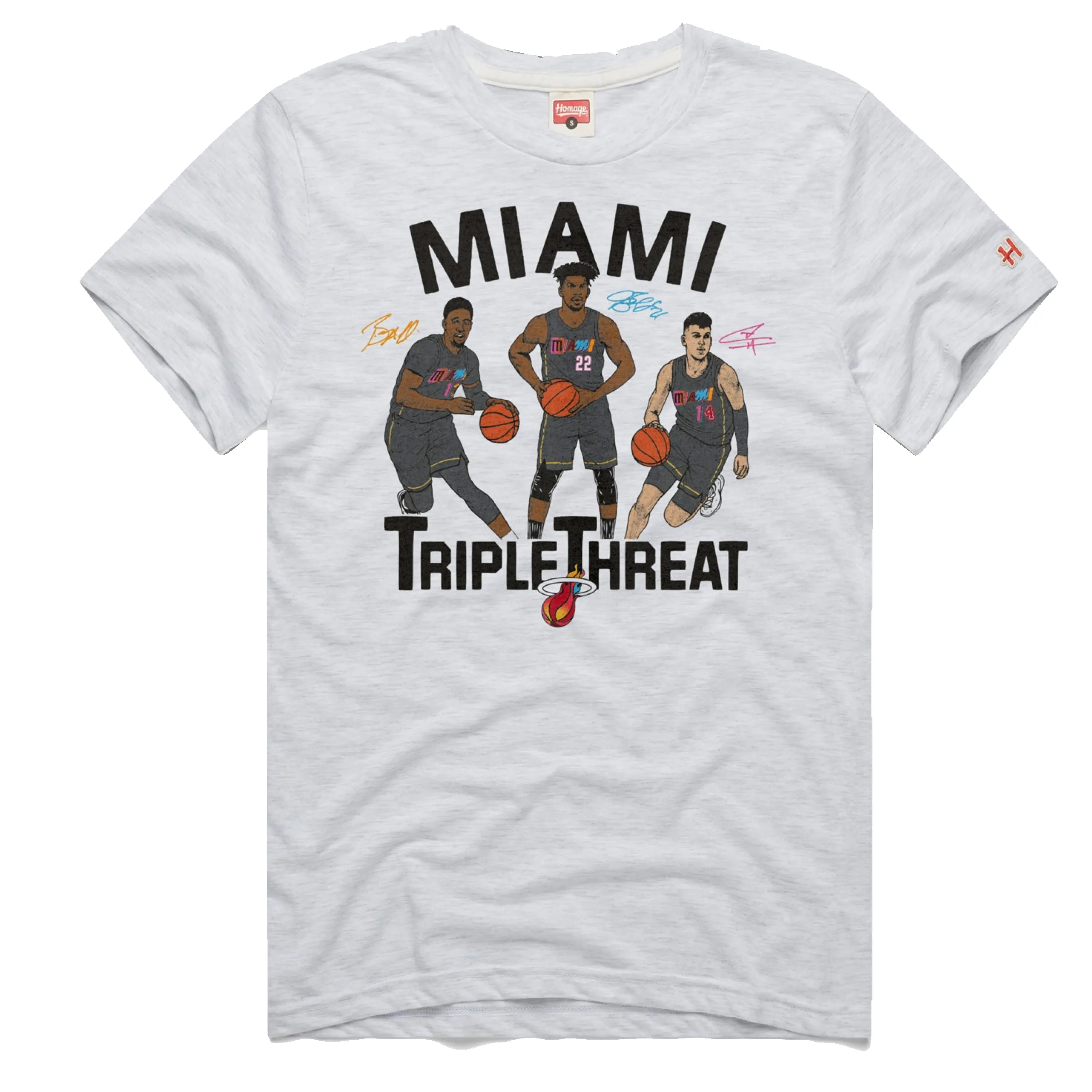 Homage Miami HEAT Mashup Triple Threat Tee sold by Miami Heat Store
