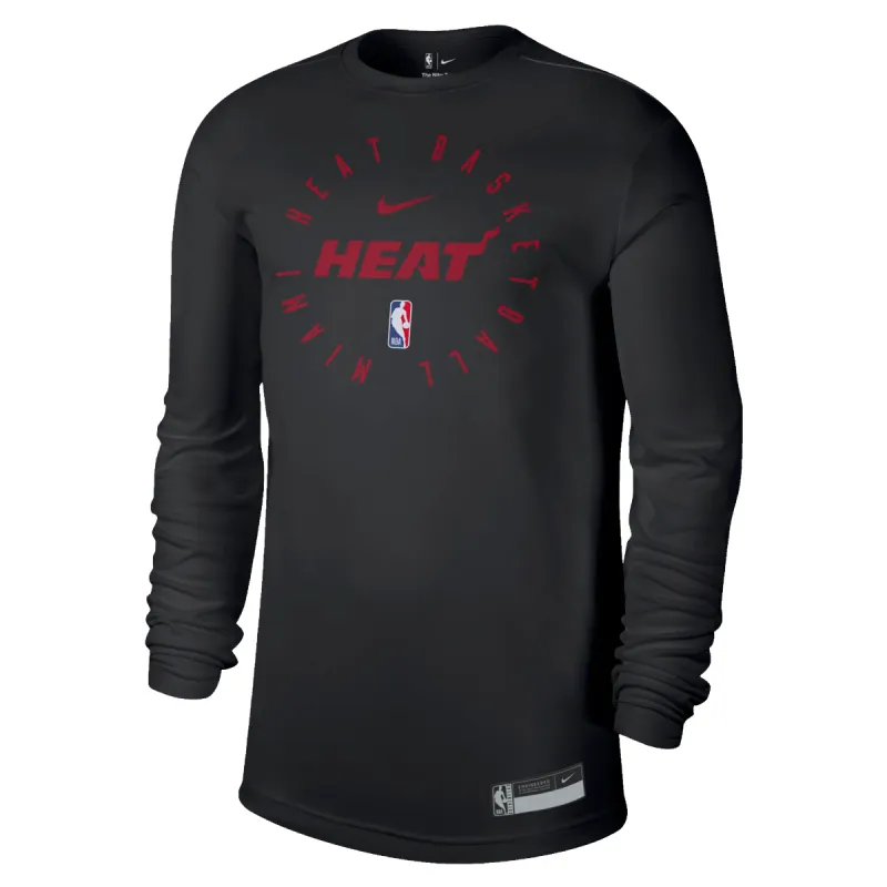 Nike Miami HEAT 2024/25 On-Court Long Sleeve Practice Tee sold by Miami Heat Store