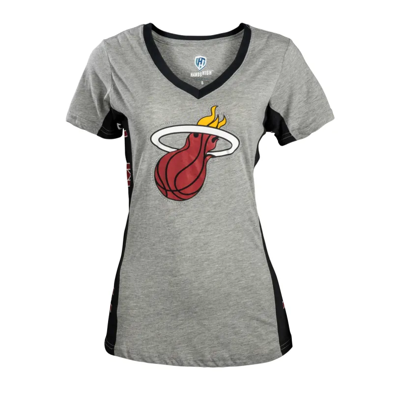 GIII Ladies Hands High #1 Fan Tee sold by Miami Heat Store
