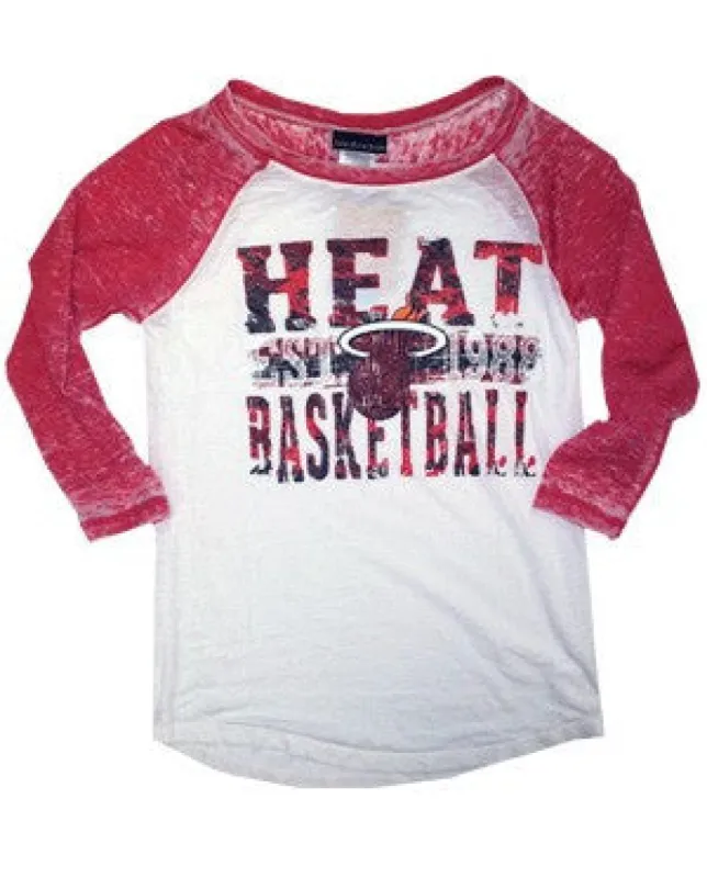 New Era Miami HEAT Ladies Burnout T-Shirt Long Sleeve sold by Miami Heat Store
